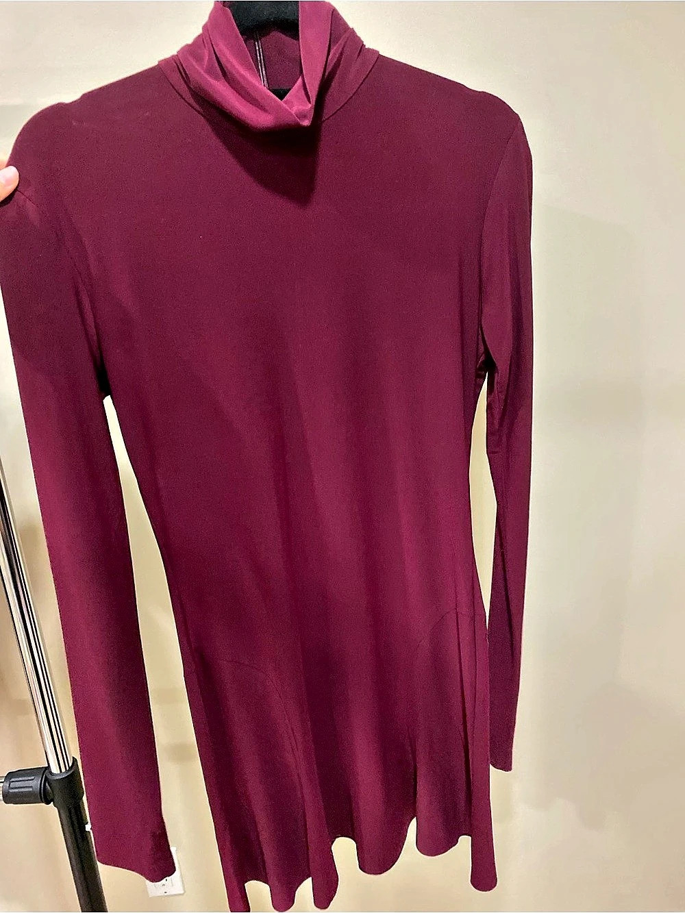 Norma Kamali Long Sleeve Turtleneck Mini Dress